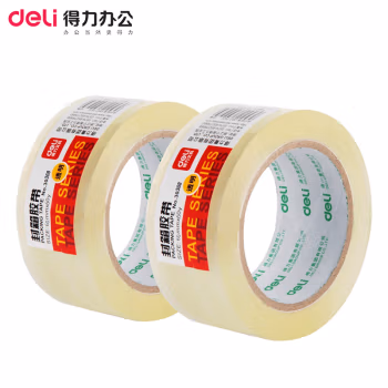 得力(deli) 30368超市封箱60mmｘ60y 透明 胶带 (计价单位：个) 透明色