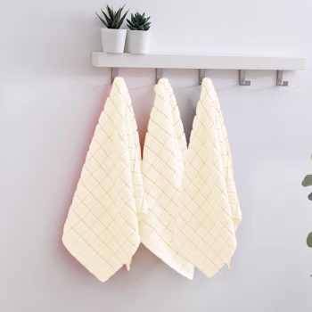 名都丽人 MDLR-MJ37 34*74cm 方字格 毛巾 (计价单位：条) 浅黄