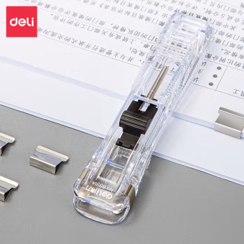 得力8591A透明推夹器(透明白)(1pcs/卡)