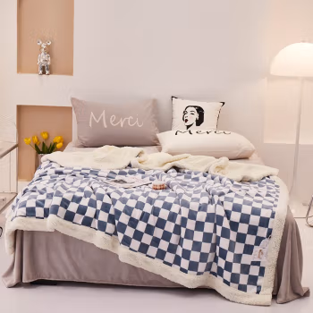 伊伊爱 TZ0TK02200139 /150*200cm 棋盘格系列保暖盖毯 (计价单位：件) 牛仔蓝