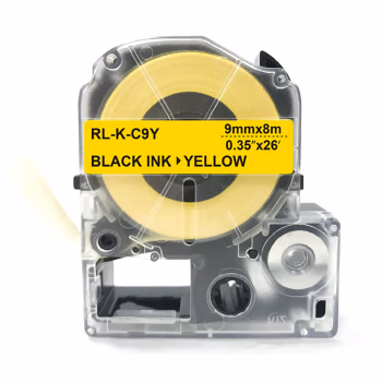 扬帆耐立（YFHC） YFHC-SC9Y 标准版 打印量9mm*8m 适用机型:SR230C/230CH/530C/550C 标签色带 1.00 个/盒 (计价单位：盒) 黄底黑字