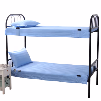 伊伊爱 TJ0JD02101178 150*215cm 酒店公寓值班室40S贡缎蓝色锻条床单 1.00 件/条 (计价单位：条) 蓝色缎条