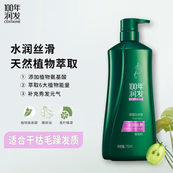100年润发 750ml 修护发丝滋润柔顺 葡萄籽 男女通用 水润丝滑 洗发水 (计价单位：瓶) 绿色