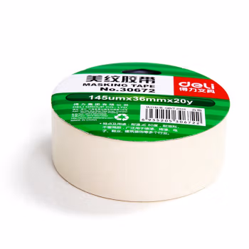 得力(deli) 30672 36mm*20y 纸胶带 (计价单位：个) 白色