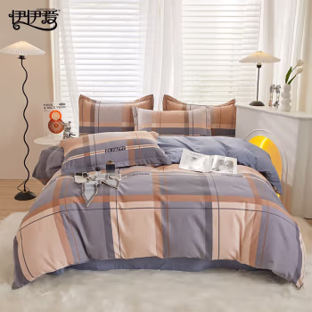 伊伊爱 TJ0HJC2302013 /200*230cm 臻棉磨毛简约四件套 (计价单位：套) 极简咖