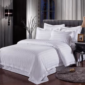 伊伊爱 CMTJ-17XK-1010 200*230cm 纯棉白色缎条 床上三件套 (计价单位：套) 白色