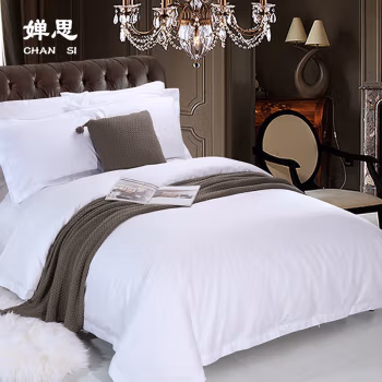 婵思 SDJD0230051 240*250cm 60*80S喷气全棉贡缎被套 1.00 件/个 (计价单位：个) 纯白