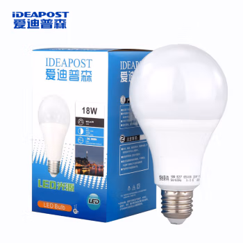 爱迪普森(IDEAPOST) XSBL-18W  E27  6500K  220V  商用节能灯吊灯台灯高亮灯泡 led灯泡圆泡 (计价单位：个) 白色