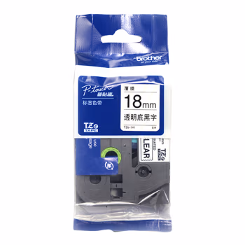 兄弟(brother) TZE-141 18mm 标签打印机色带 (计价单位：个) 透明底黑字