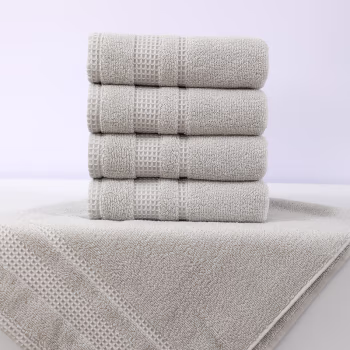 鲸轩 M703 34*72cm 100g  璀璨星空精梳棉超柔缎档 毛巾 (计价单位：条) 浅灰