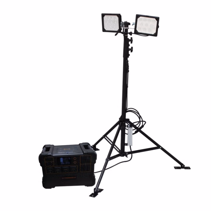 华荣(WAROM) GAD5133GW、220V、IP65、2x60W、6500K、LED 移动照明储能装置 (计价单位：台) 黑色