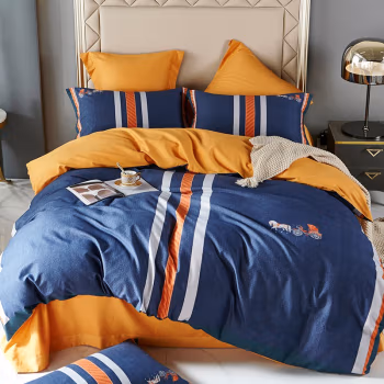 弗切尔珀榕 FKY0210223 /200*230cm生态磨毛条格四件套 床上套件 (计价单位：套) 凡荣蓝