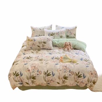 纺语柔 F1042 1.5m床 纯棉印花田园系列 床单被罩枕套四件套 (计价单位：套) 花香雨露