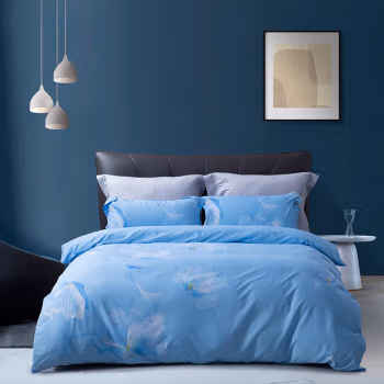 水星家纺 DH锦瑟未央 适用1.5米床 床上套件 (计价单位：套) 蓝色