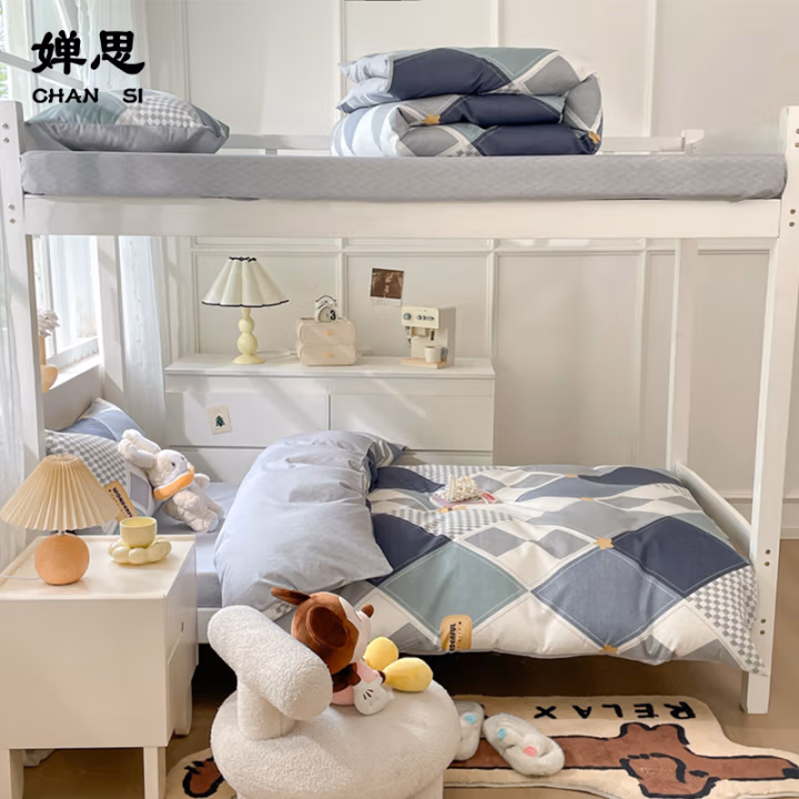 婵思 TJ0NH02100673 160*210cm 纯棉 印花 在水一方系列 三件套 (计价单位：套) 在水一方