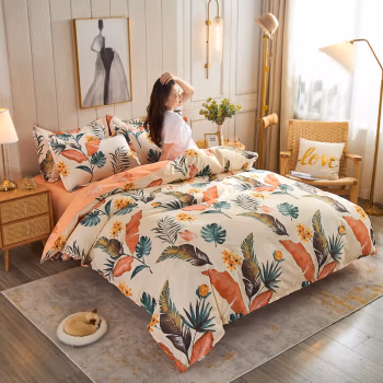 伊伊爱 TJ0ZF02100946 被套：200*230cm
床单：230*230cm
枕套：48*74cm*2 套件 (计价单位：套) 幽灵花谷-米