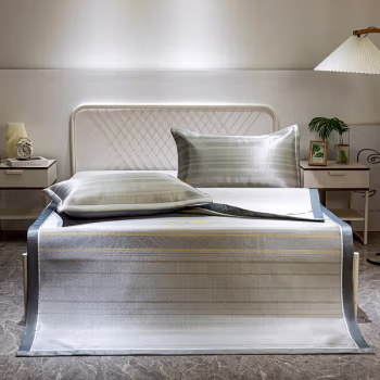 弗切尔珀榕 FAN0220435 180*200cm 冰弹丝枫叶系列提花席三件套 1.00 件/套 (计价单位：套) 夏天-灰