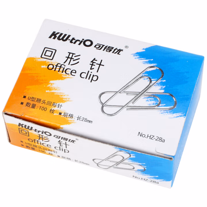 可得优（KW-triO） HZ-28a 28mm 回形针 (计价单位：盒) 银色