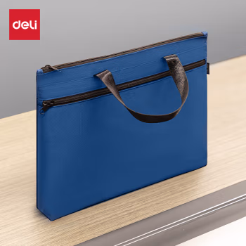得力(deli) 5845 390*290cm 手提拉链袋 (计价单位：个) 蓝色