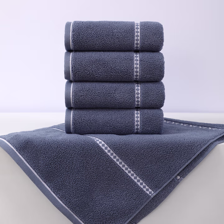 鲸轩 M602 34*74cm 120g  春风十里精梳棉提缎 毛巾 (计价单位：条) 蓝色