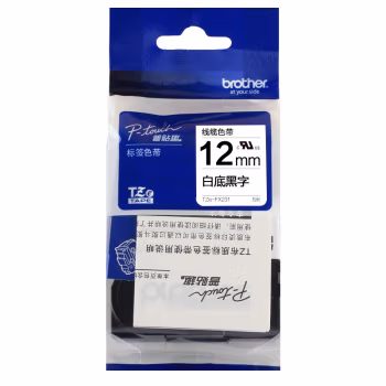 兄弟(brother) TZE-ZFX231 12mm 标签打印机色带 (计价单位：个) 白底黑字