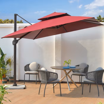 三极户外(Tri-Polar) TP7022 方形3米配130kg水箱底座+太阳能led灯珠 遮阳伞 1.00 顶/个 (计价单位：个) 酒红色