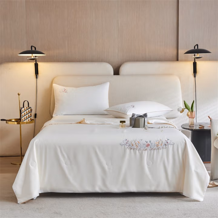 伊伊爱 BZ0TDC2201049 /220*240cm全棉纯色百花齐放大豆夏凉被 被子 (计价单位：件) 白色