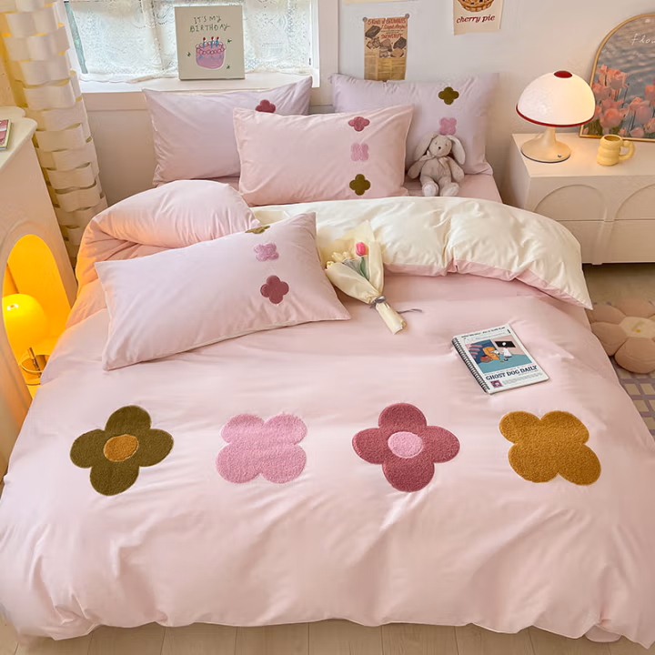 纺语柔 F1184 四件套 床上套件 (计价单位：套) 粉