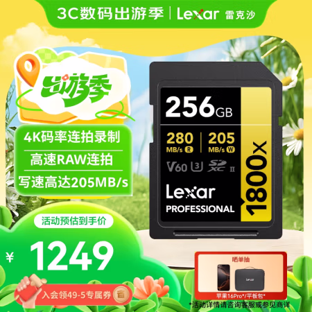 雷克沙（Lexar） LSD1800256 存储卡 (计价单位：个) 金黑