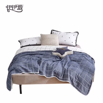 伊伊爱 TZ0BH02200144 /150*200cm 全棉六层纱布毛巾毯 1.00 件/条 (计价单位：条) 格子蓝