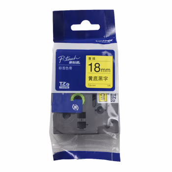 兄弟(brother) TZE-FX641 18mm 标签机线缆色带 (计价单位：个) 黄底黑字