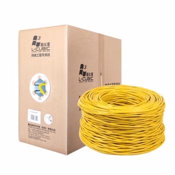 酷比客(L-CUBIC) LCLN5EYW-305M 305m 超五类 纯铜非屏蔽成箱网线 305.00 米/箱 (计价单位：箱) 黄色