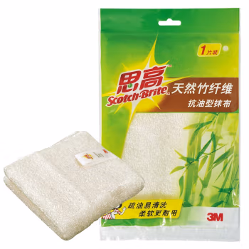 思高(SCOTCH) XY003836976 1片装 天然竹纤维抗油型 抹布 1.00 块/片 (计价单位：片) 白色