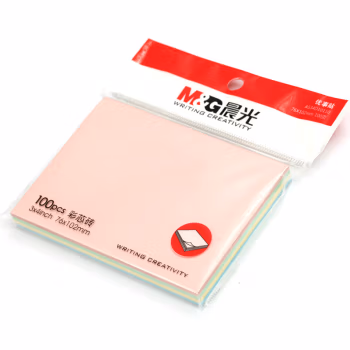 晨光(M&G) YS-11 76*102mm  100页/本 优事贴多彩自粘便条纸 1.00 盒/本 (计价单位：本) 黄色绿色蓝色粉红