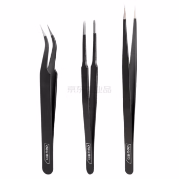 得力(deli) DL396003 不锈钢镊子三件套 防静电 镊子 3.00 把/套 (计价单位：套) /