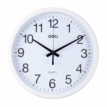 得力(deli) 9005 12英寸 时尚静音挂钟 (计价单位：个) 白色