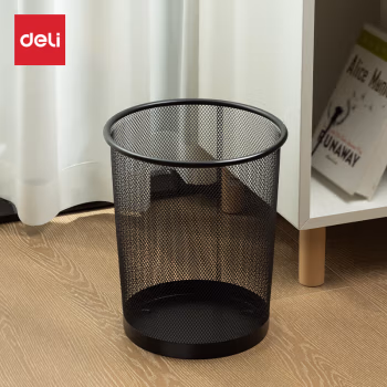 得力(deli) 9188 小号 金属网状纸篓 (计价单位：个) 黑色
