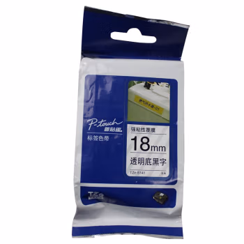 兄弟(brother) TZe-S141  18mm强粘性 标签机色带 1.00 个/卷 (计价单位：卷) 透明底黑字