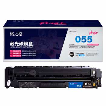 格之格 NT-CC055FBKPLUS+全新芯片 页产量：2400页 适用机型：Canon i-SENSYS LBP663Cdn/LBP663Cdw/664Cx 硒鼓 1.00 只/个 (计价单位：个) 黑色