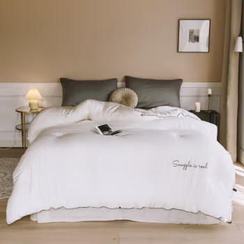 伊伊爱 Z019000041 莫代尔绣花冬被 保暖被 200*230cm 棉被 (计价单位：件) 本白