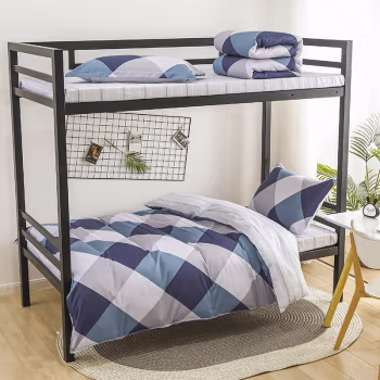 伊伊爱 TJ0NH02201819L 160*210cm 纯棉条格在水一方三件套 床上套件 (计价单位：套) 在水一方