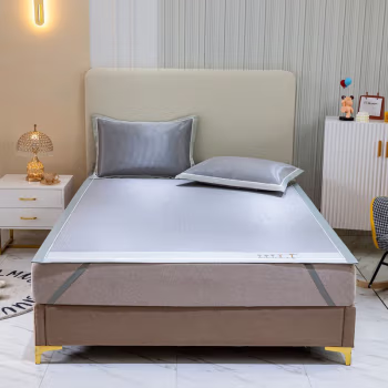 婵思 XZ0AN02200031 150*200cm 纯境系列 纯色宽头 冰藤 凉席三件套 1.00 件/套 (计价单位：套) 纯镜灰