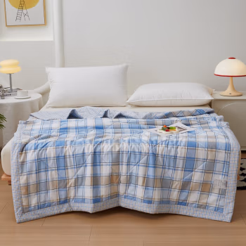 汉司家纺 200*230cm全棉格子印花 被子 (计价单位：件) 蓝色