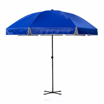 三极户外(Tri-Polar) TP7057户外沙滩伞大型广告太阳伞摆摊遮阳伞直径2.6米双层银胶布+四角折叠支架 遮阳伞棚 1.00 顶/把 (计价单位：把) 蓝色