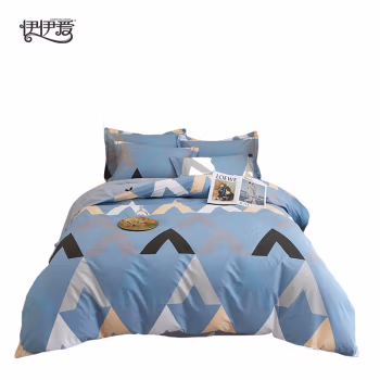 伊伊爱 TJ0HJC2201652 /220*240cm全棉加密印花四件套 床上套件 (计价单位：套) 新都时尚（蓝）