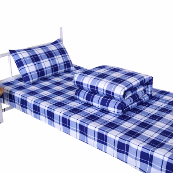 三极户外(Tri-Polar) TP2985 32纱织 床单被罩1.5*2m 枕套40*65cm 蓝白格 三件套 (计价单位：套) 蓝白格