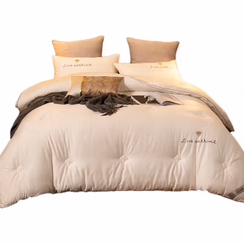 婵思 BZGTDC2000327 220*240/总重约8斤 全棉喷气绣花 秋冬被 1.00 件/条 (计价单位：条) 纯蜜白