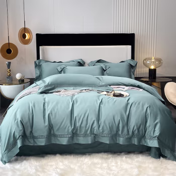 弗切尔珀榕 FHJC210067 /200*230cm镂空100支纯棉纯色克莉丝四件套 床上套件 (计价单位：套) 新普鲁士蓝