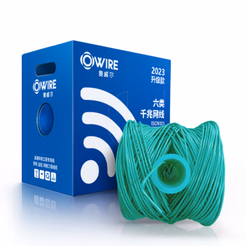 奥威尔(OWIRE) SSKJ-C6-66BL 0.56mm加粗线径 绿 六类4对非屏蔽网线 305.00 米/箱 (计价单位：箱) 绿色