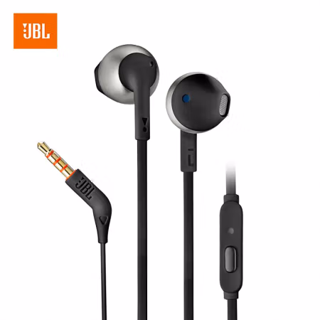 JBL T205 带麦克风 半入耳式 耳机 (计价单位：个) 黑色